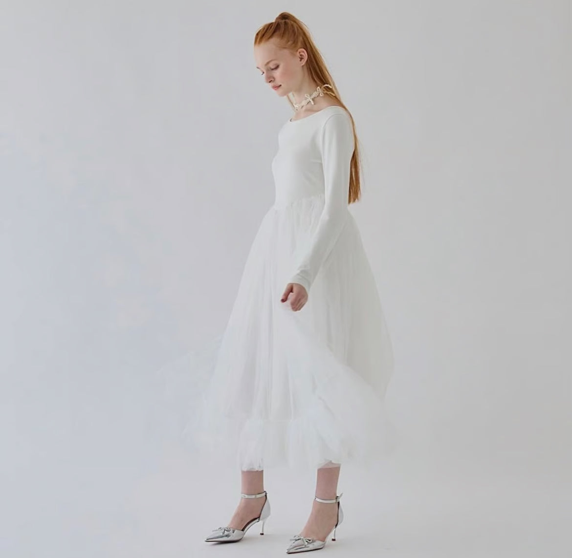 Ballet docking tulle long dress