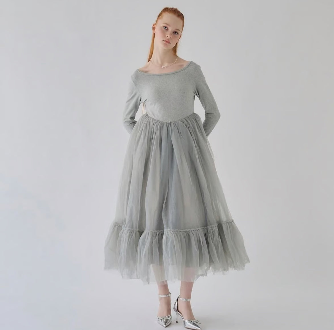 Ballet docking tulle long dress