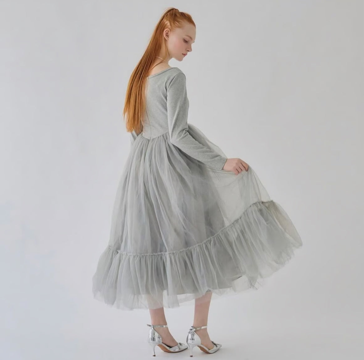 Ballet docking tulle long dress