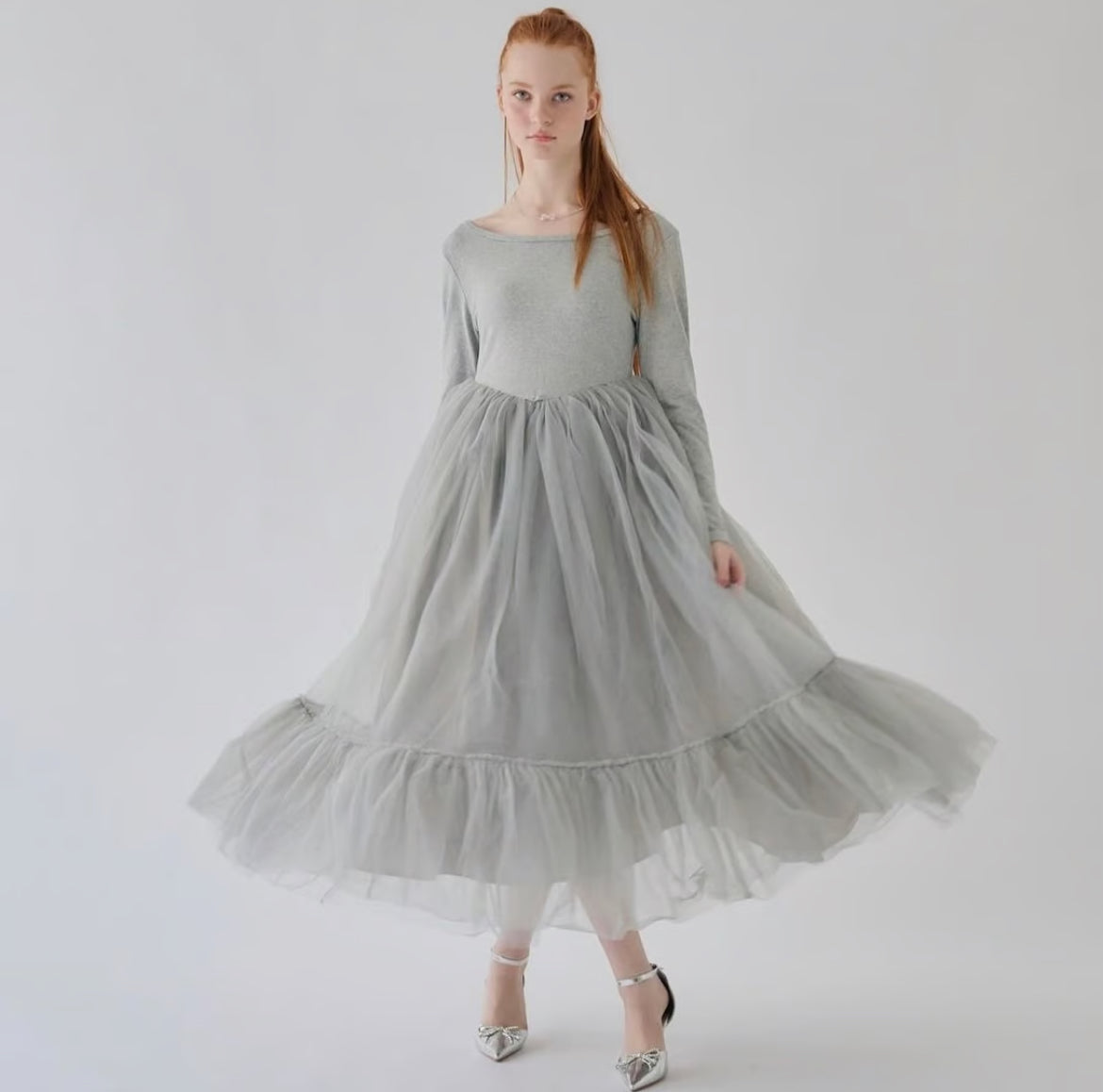 Ballet docking tulle long dress