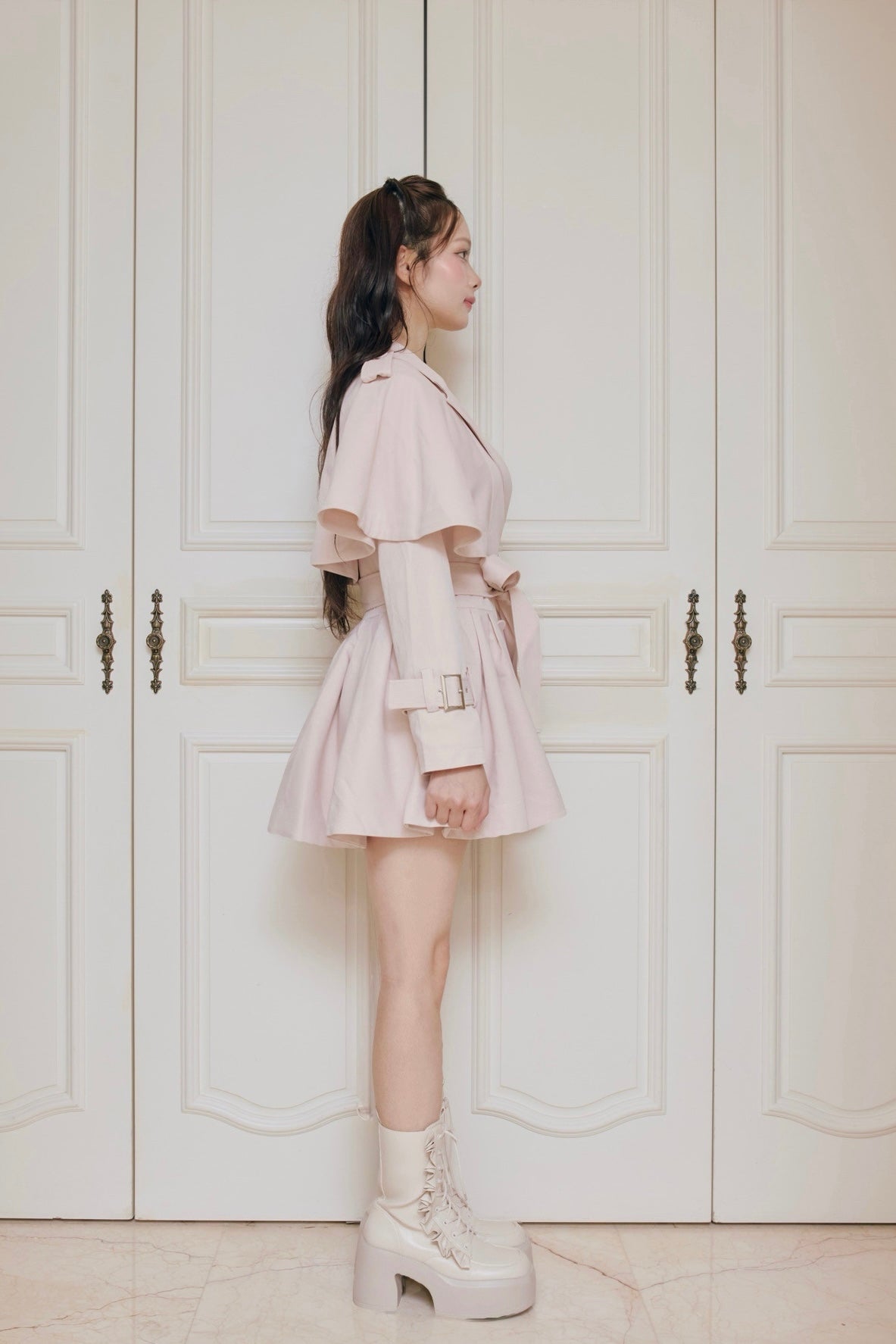French cape trench coat