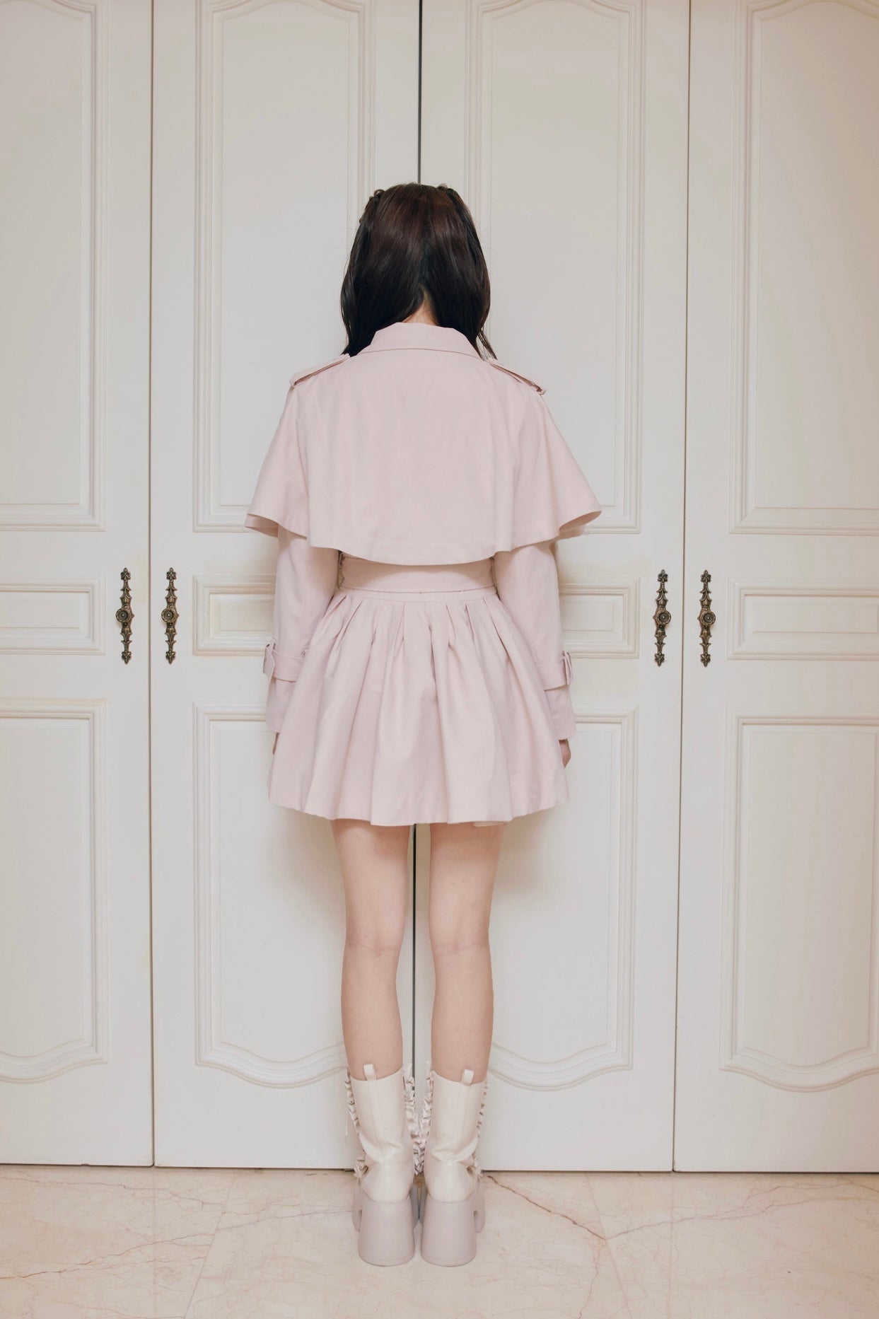 French cape trench coat