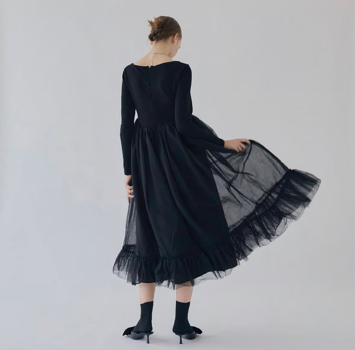 Ballet docking tulle long dress