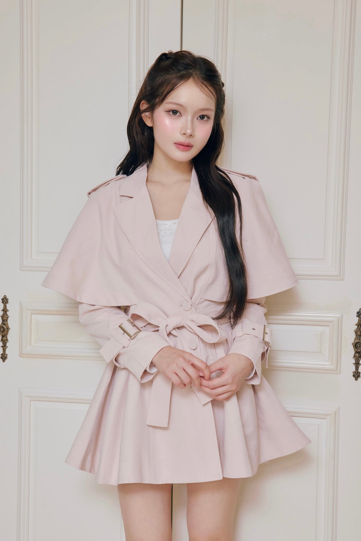 French cape trench coat