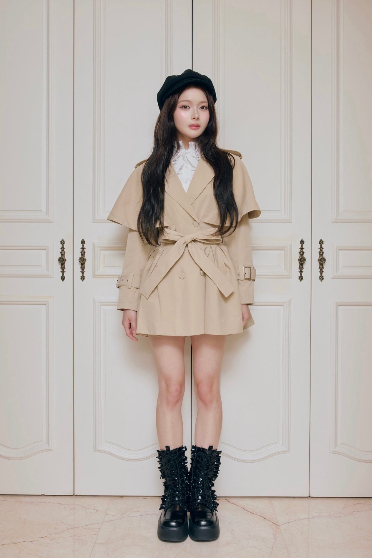 French cape trench coat