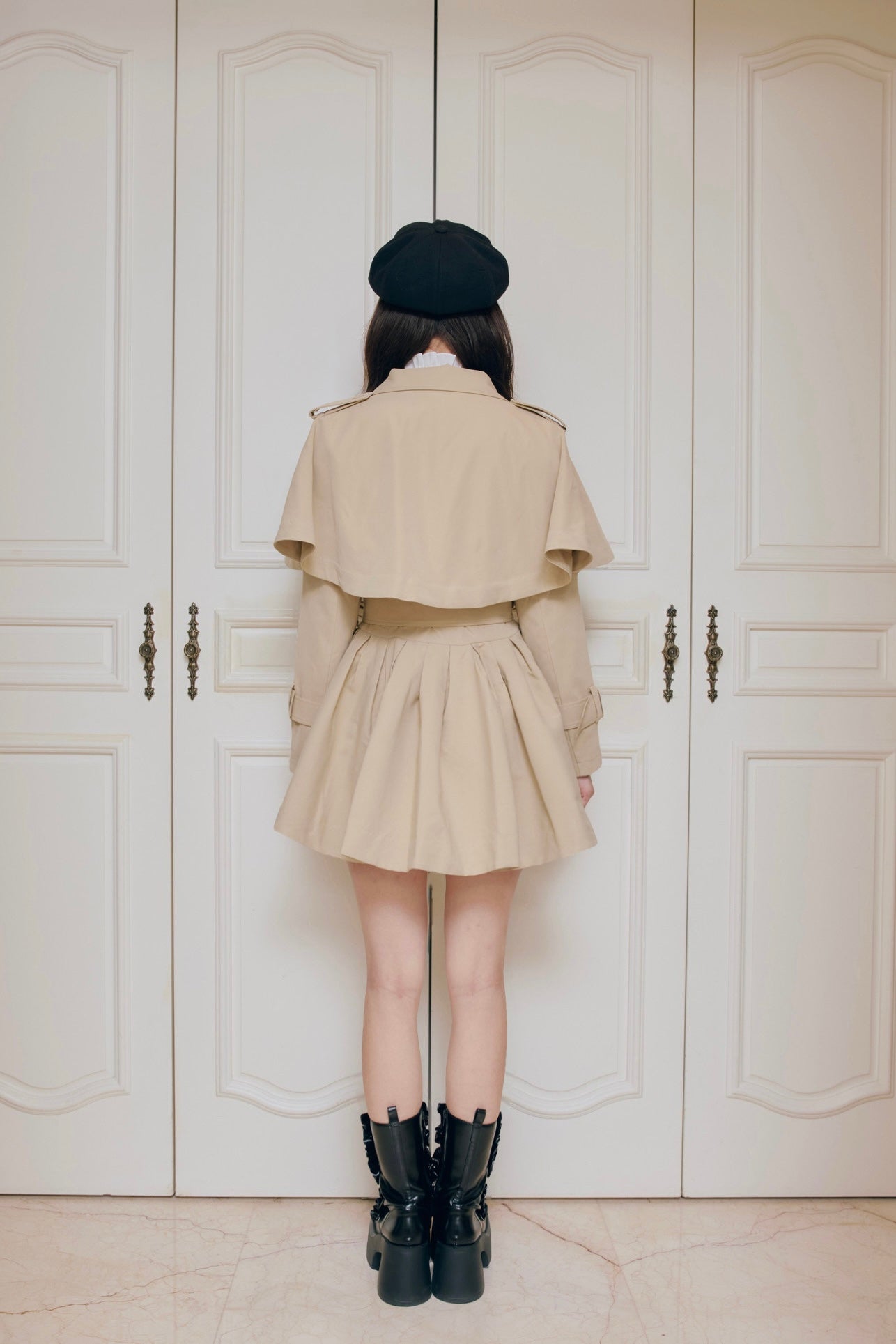 French cape trench coat
