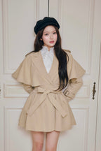 French cape trench coat