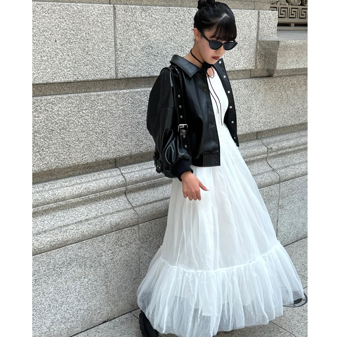 Ballet docking tulle long dress