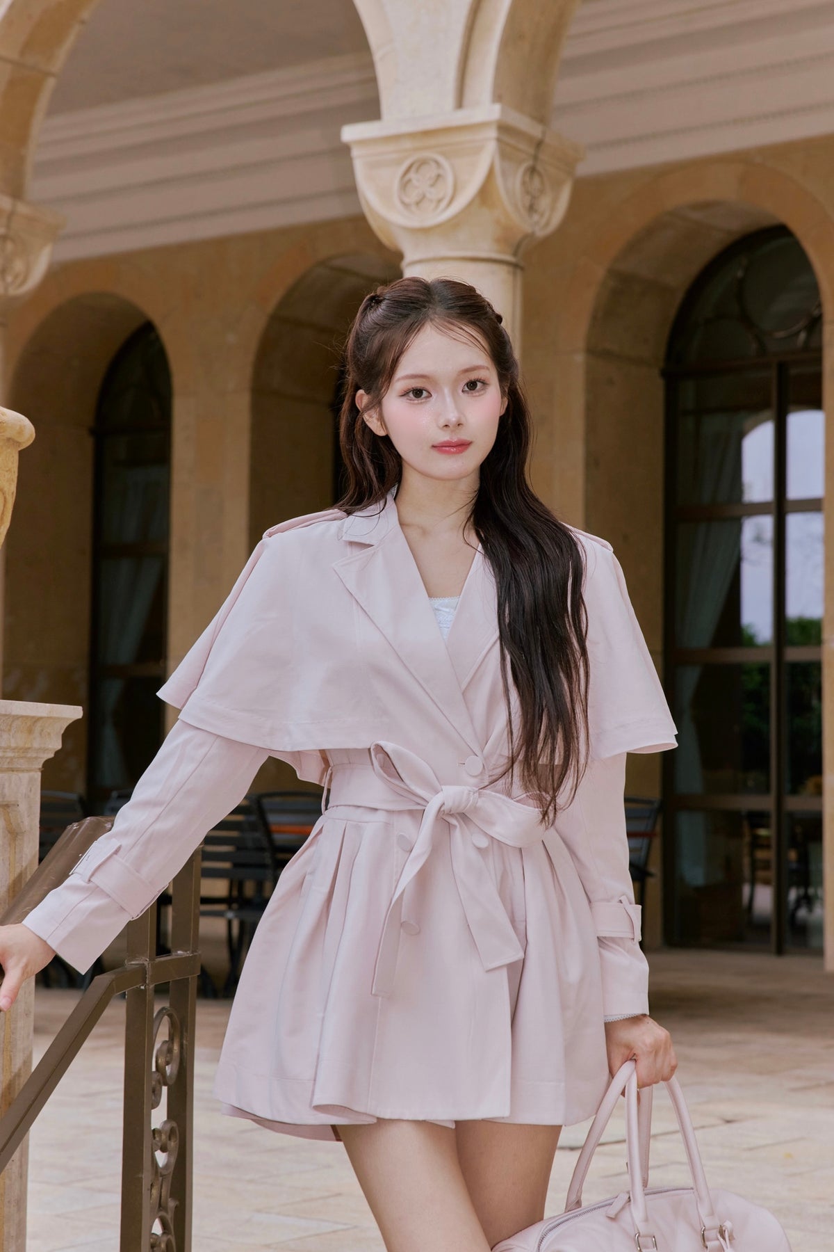 French cape trench coat