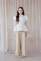 Petal sleeve peplum shirts