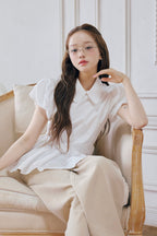 Petal sleeve peplum shirts