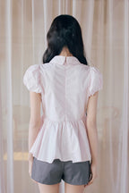 Petal sleeve peplum shirts