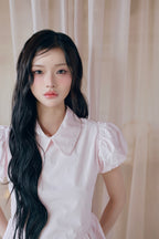Petal sleeve peplum shirts