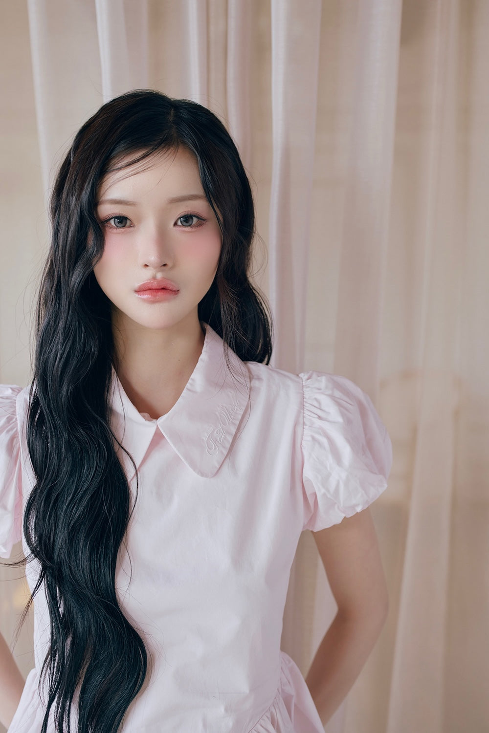 Petal sleeve peplum shirts