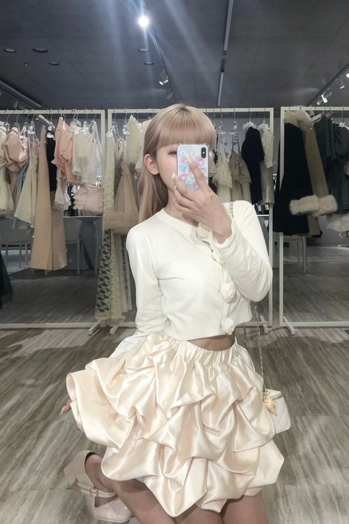 chou creme mini skirt