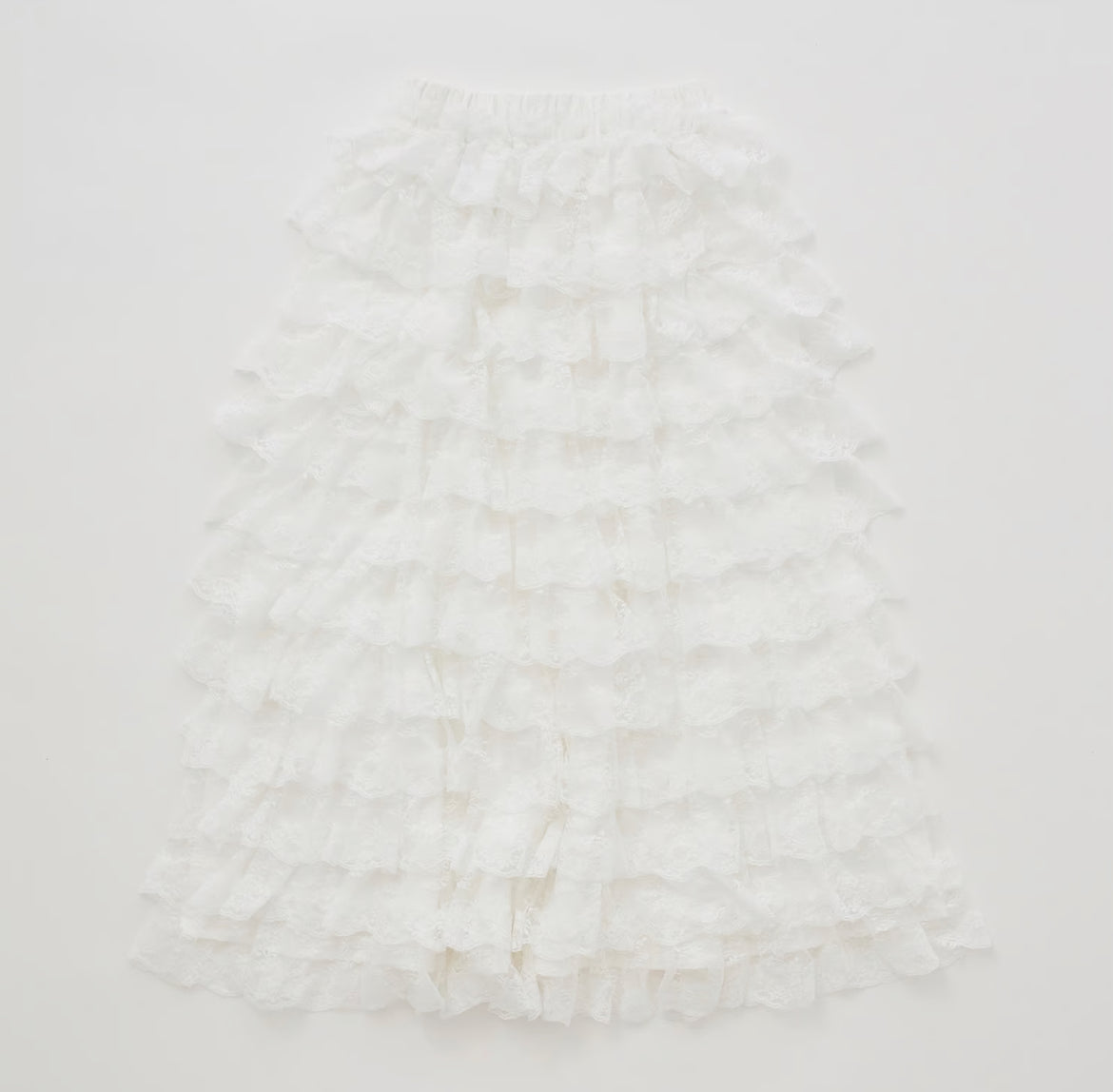 girly lace frill long skirt