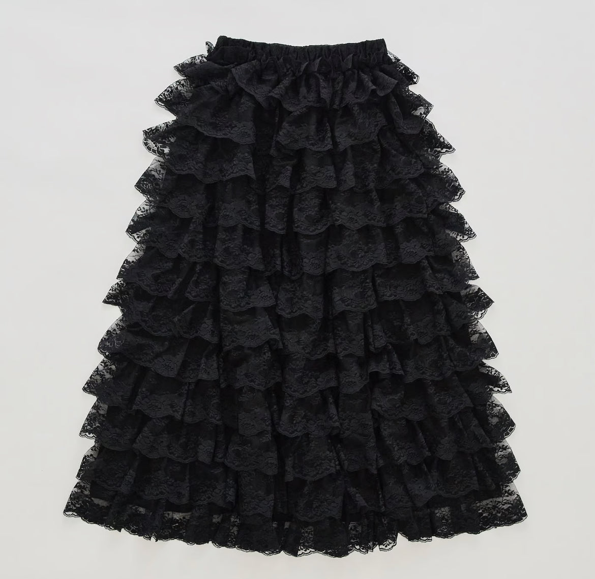 girly lace frill long skirt