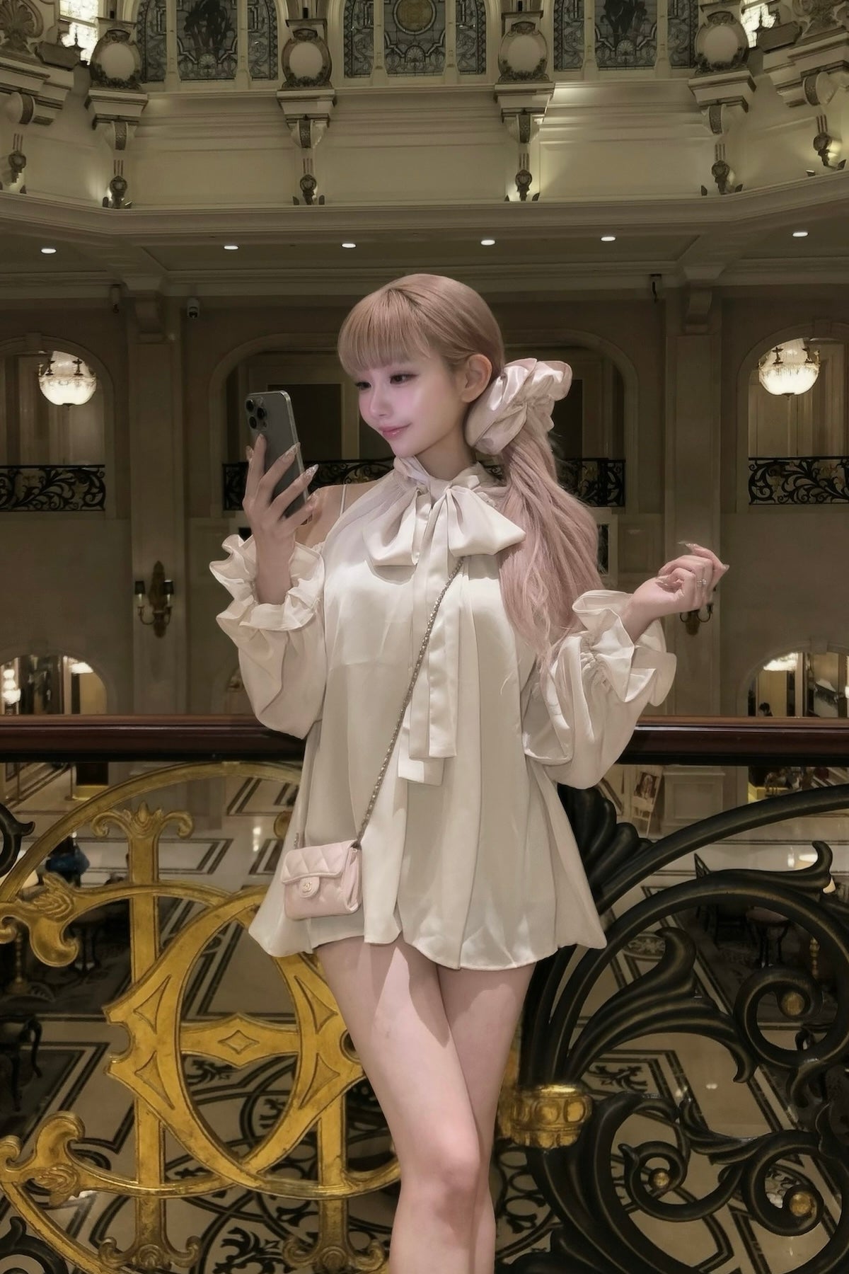 Sophie ribbon tunic blouse