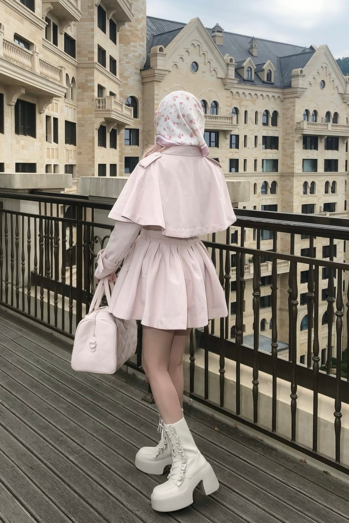 French cape trench coat