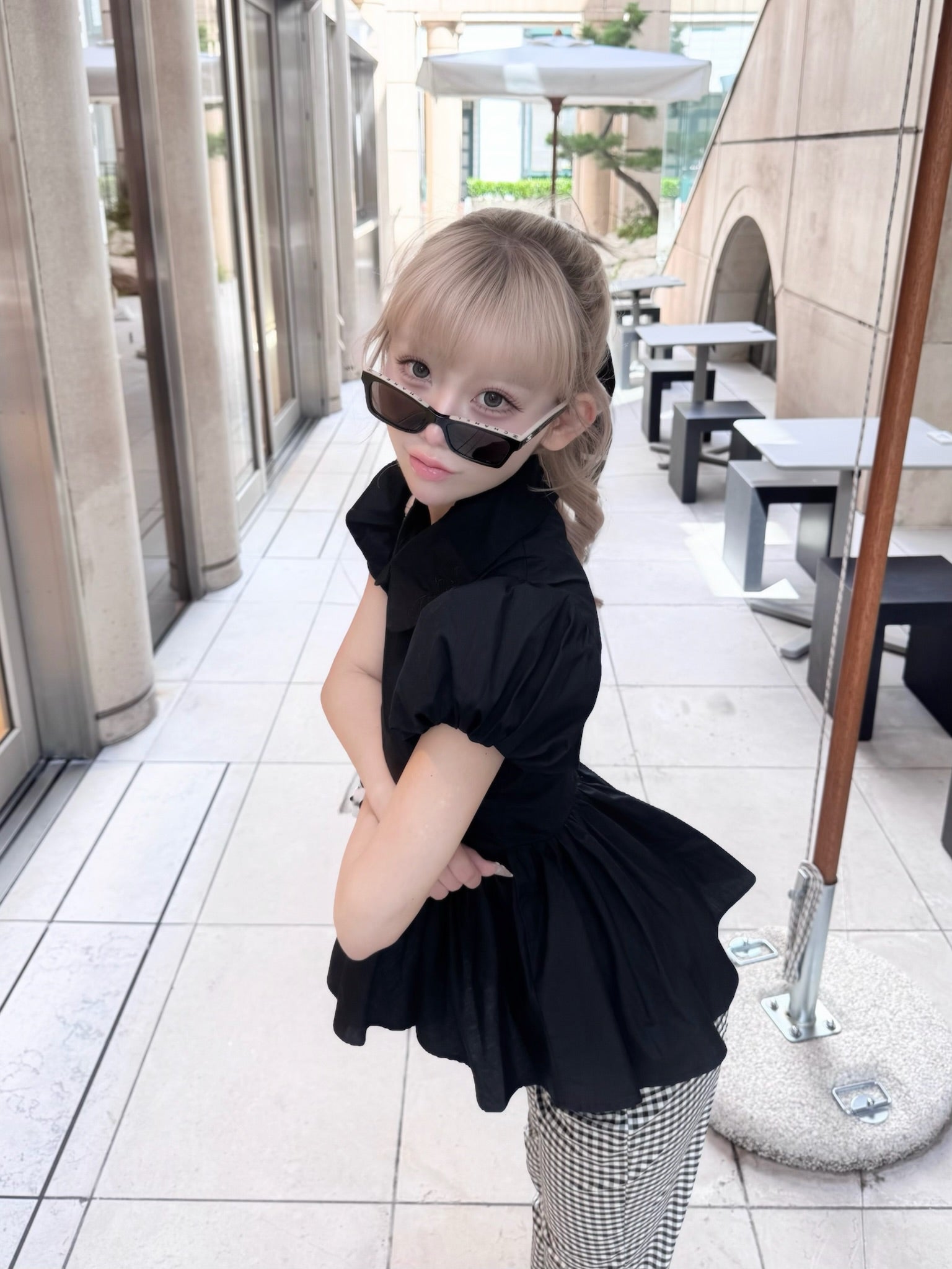 Petal sleeve peplum shirts