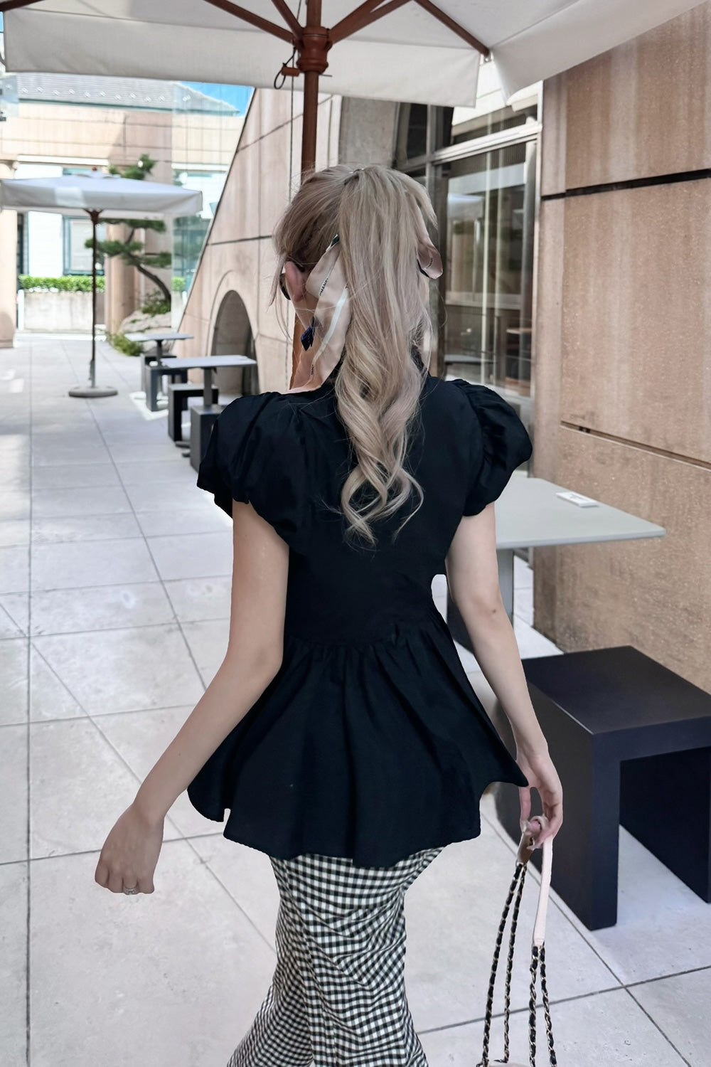 Petal sleeve peplum shirts