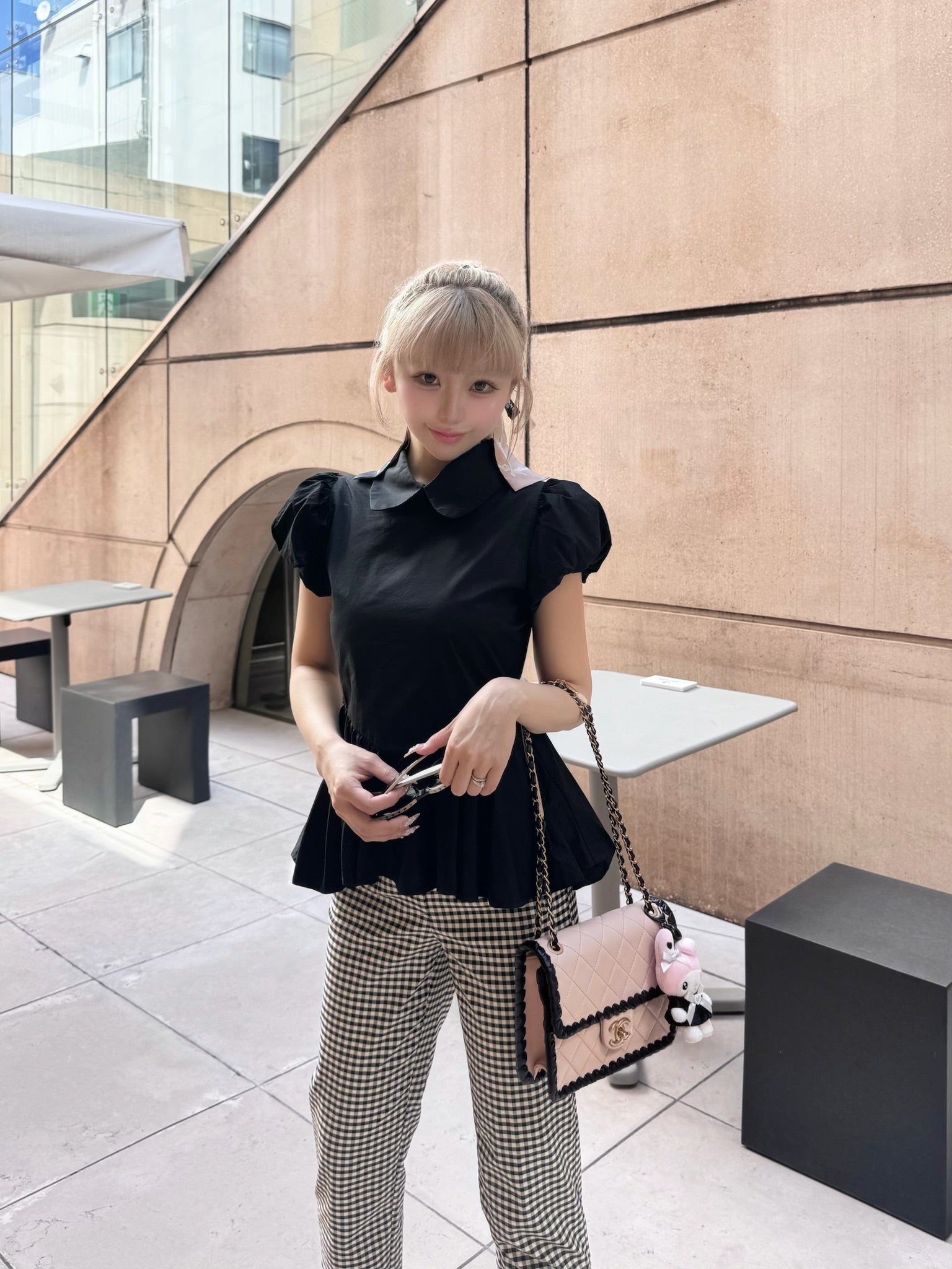 Petal sleeve peplum shirts