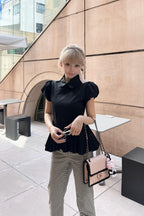 Petal sleeve peplum shirts