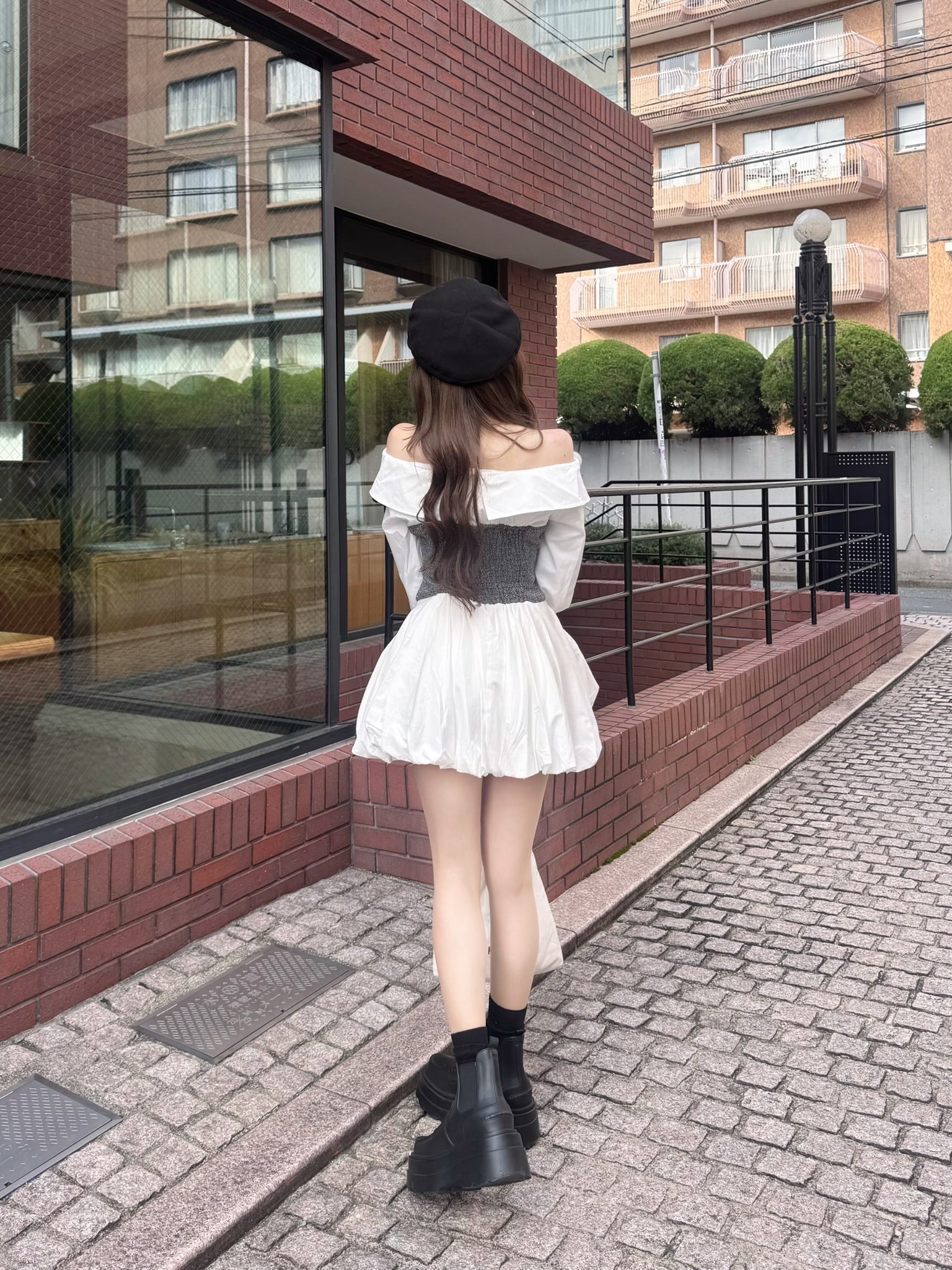 【予約販売2月中旬〜下旬】Elise Tweed Shirt one-piece