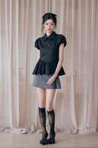 Petal sleeve peplum shirts