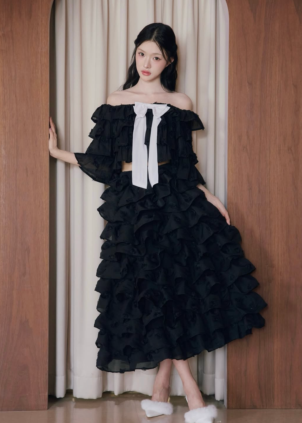 Lisa rose frill volume skirt