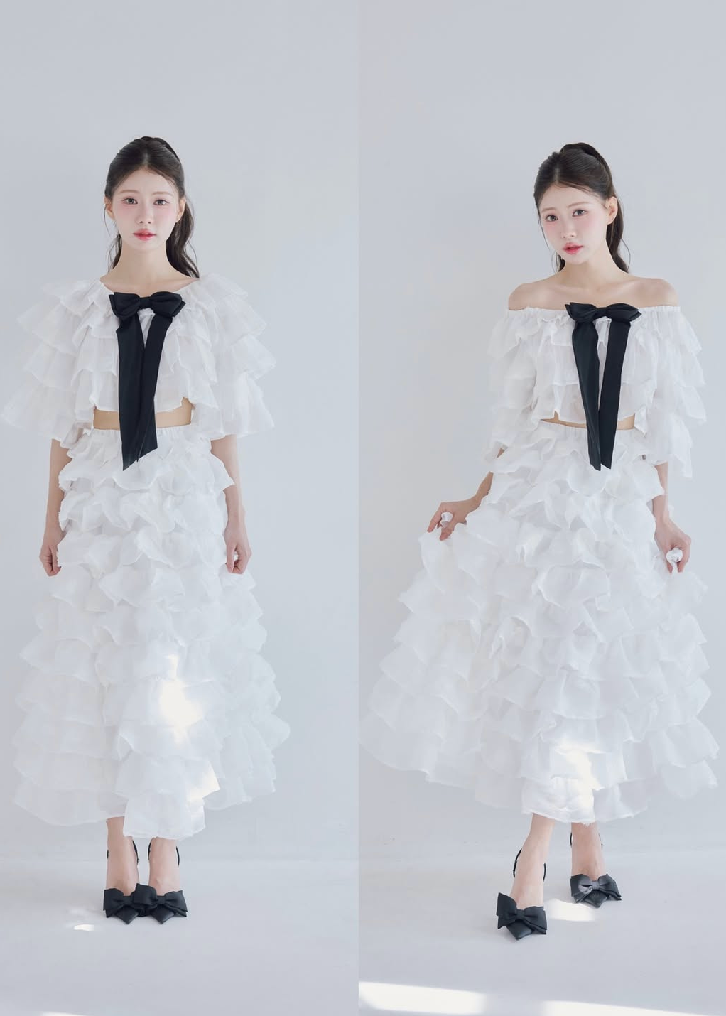 Lisa rose frill ribbon tops