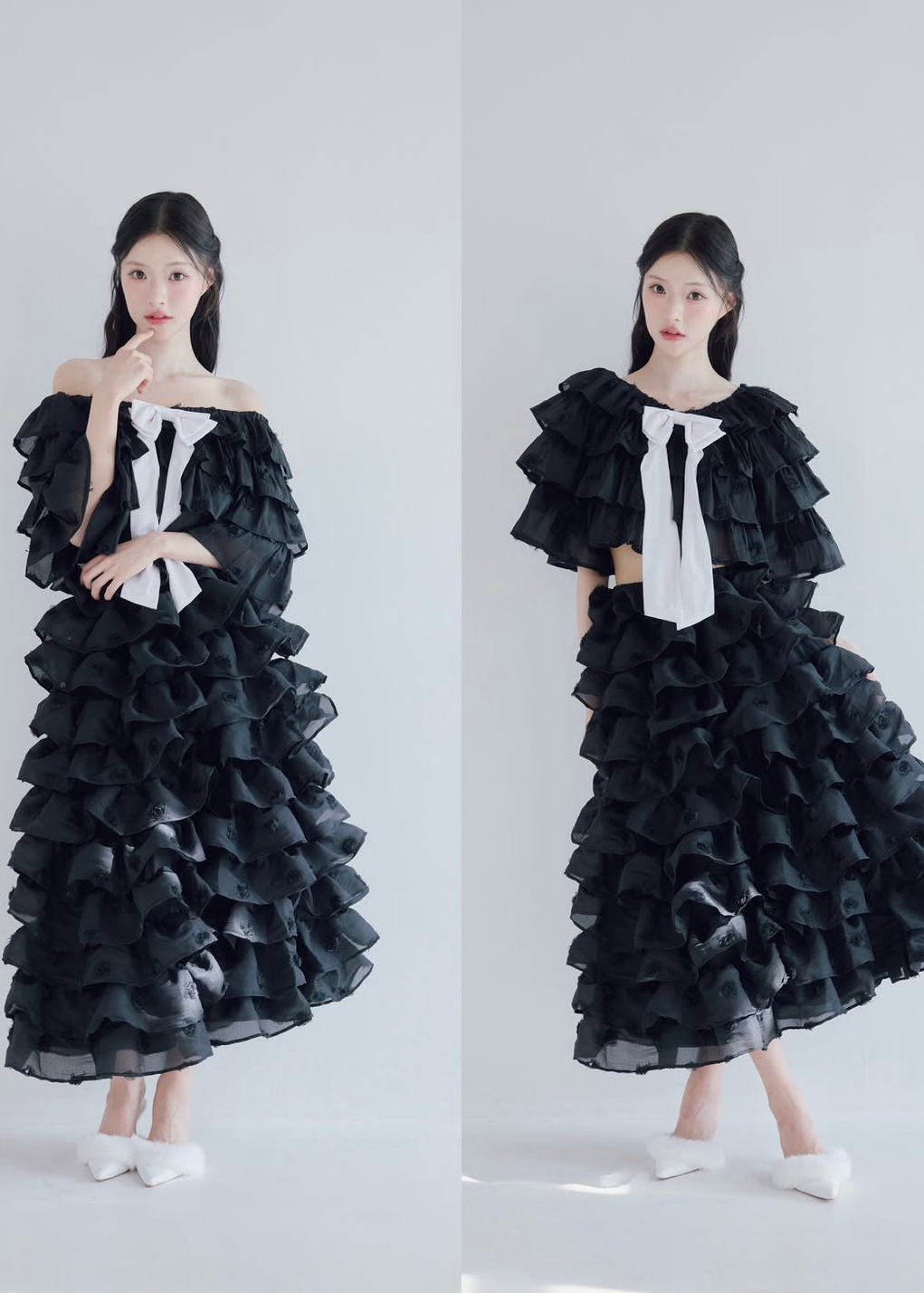 Lisa rose frill ribbon tops