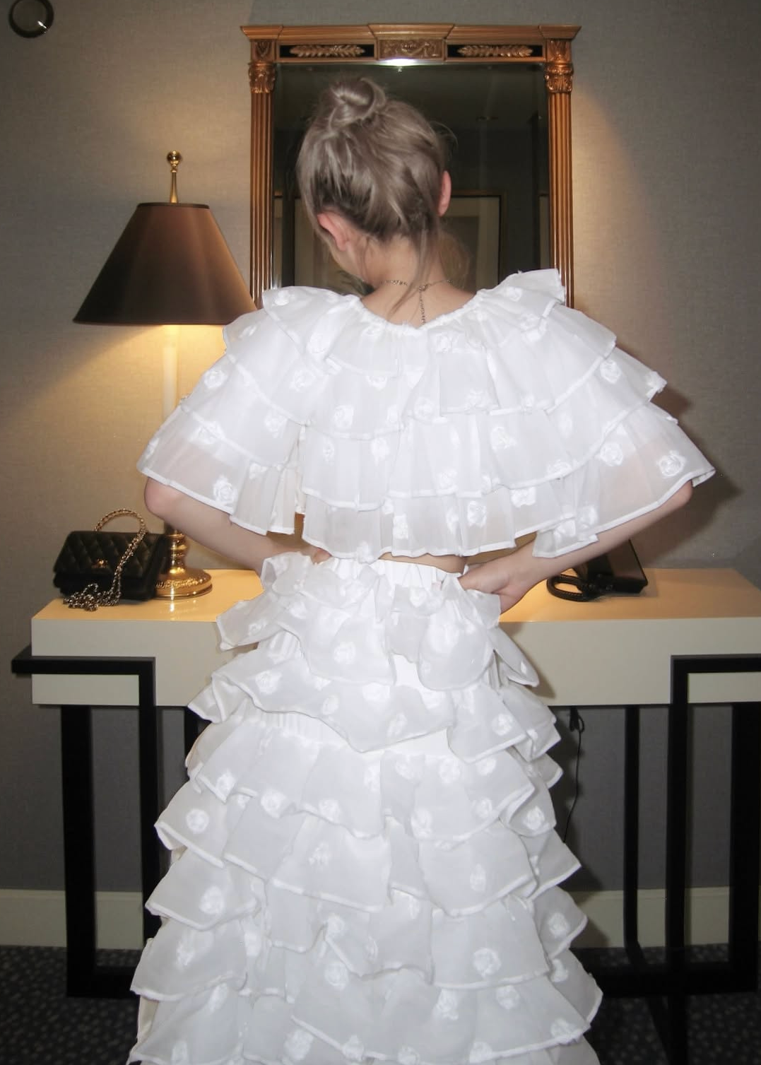 Lisa rose frill ribbon tops