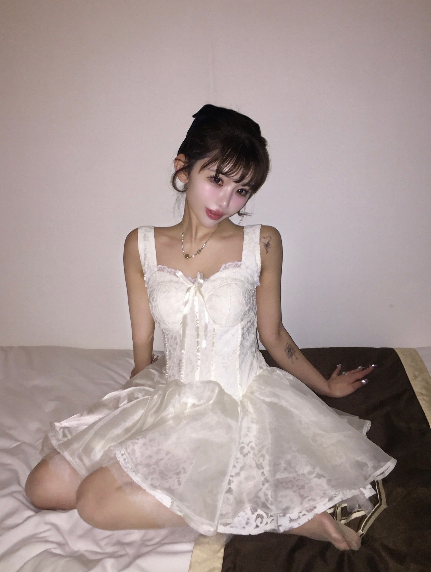 lace corset mini dress