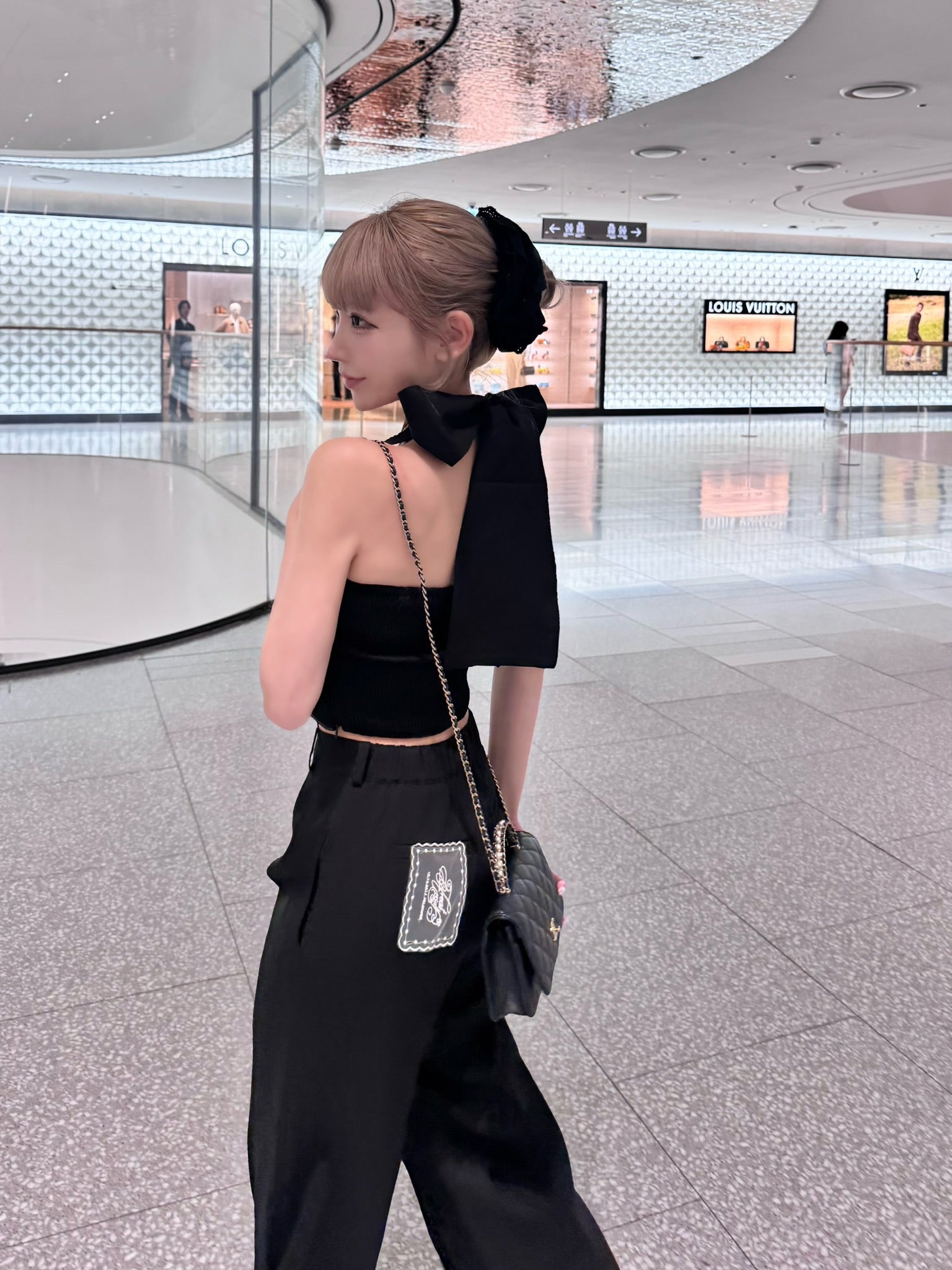 lace tag slacks wide pants