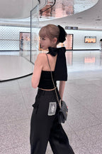 lace tag slacks wide pants