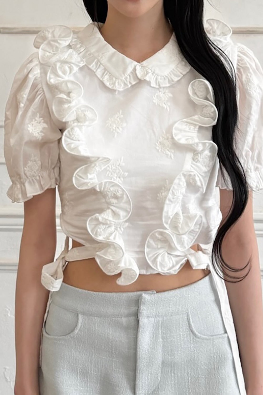 【 いいねNG 】新品 Treat Urself ／ピオニーリボンフリルブラウス Peony ribbon frill blouse – Treat Ürself