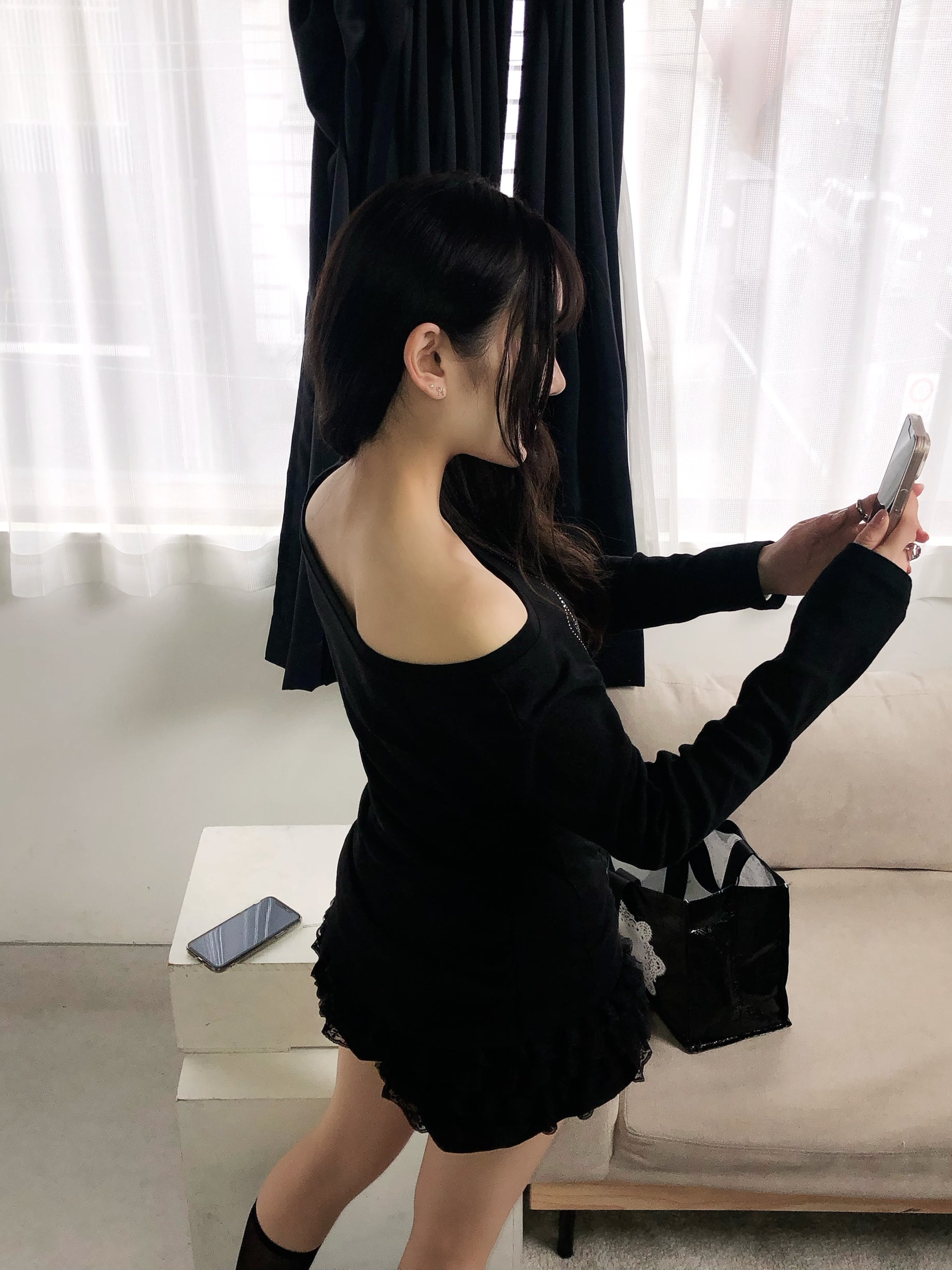 2way bijou long sleeve T-shirts