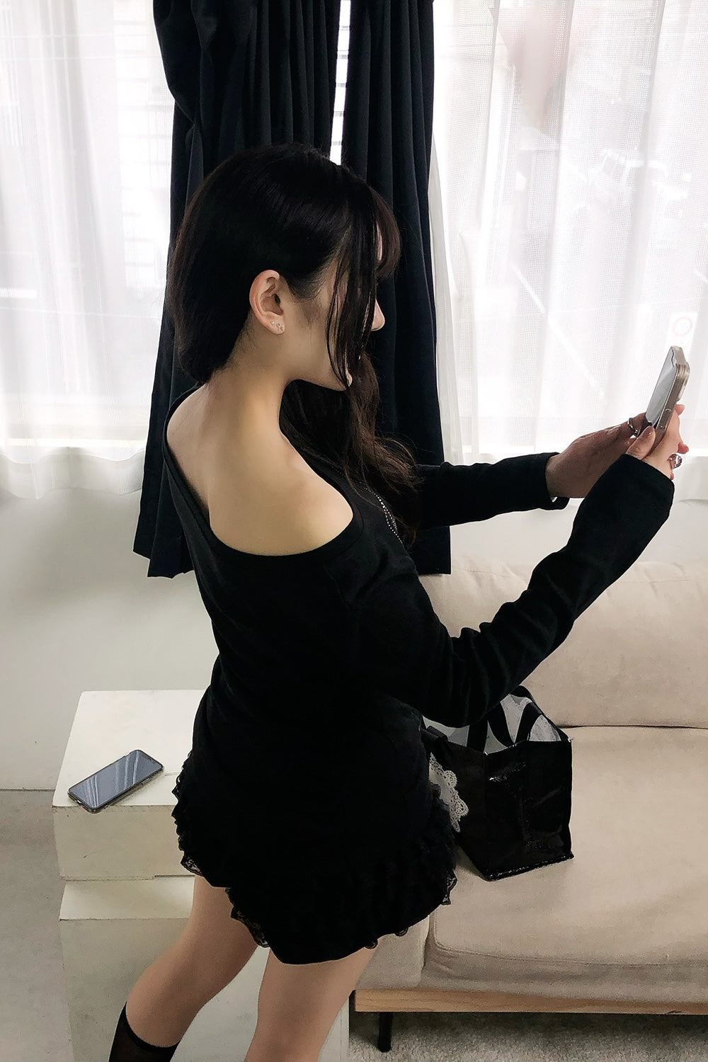 2way bijou long sleeve T-shirts