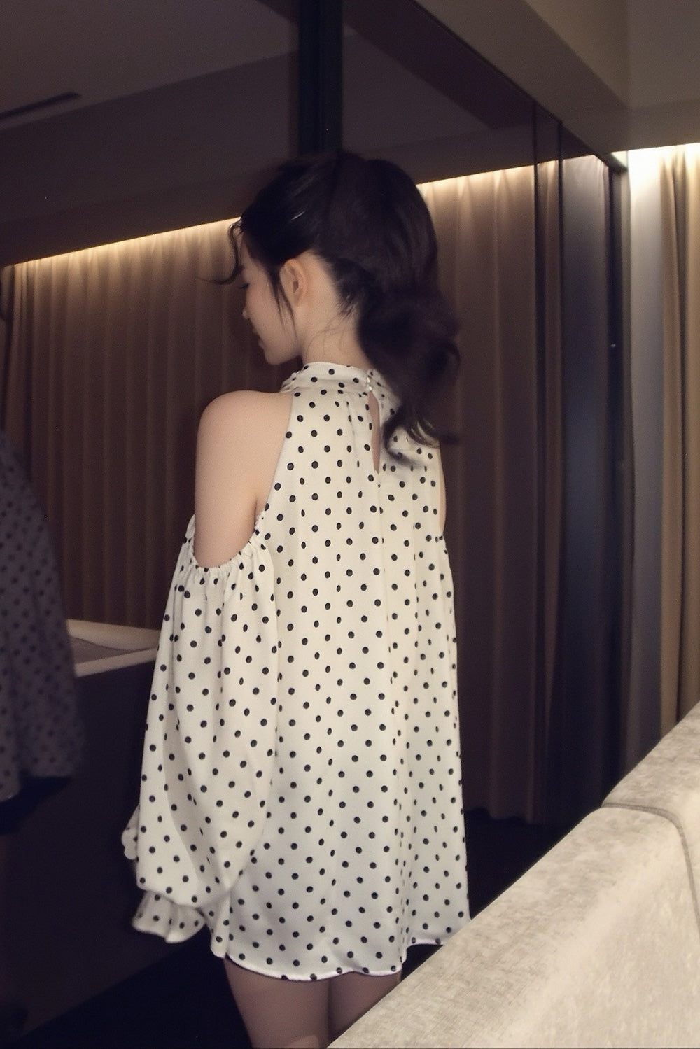 Sophie Dot Ribbon Tunic Blouse