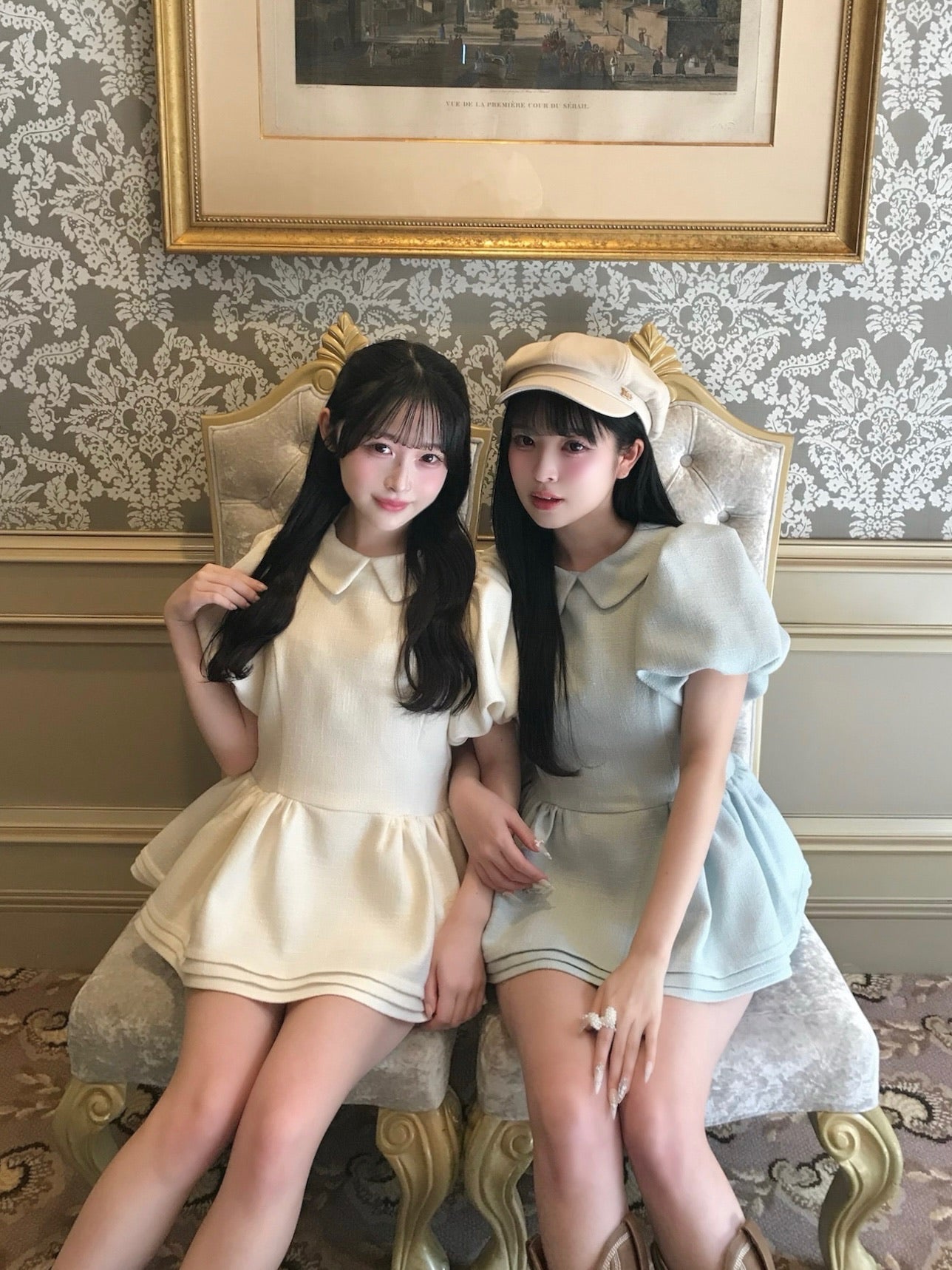 Daisy puff sleeve tweed tops