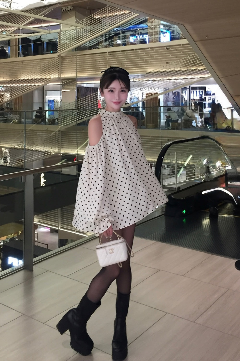 Sophie Dot Ribbon Tunic Blouse