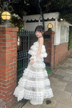 Ballerina lace tulle long skirt