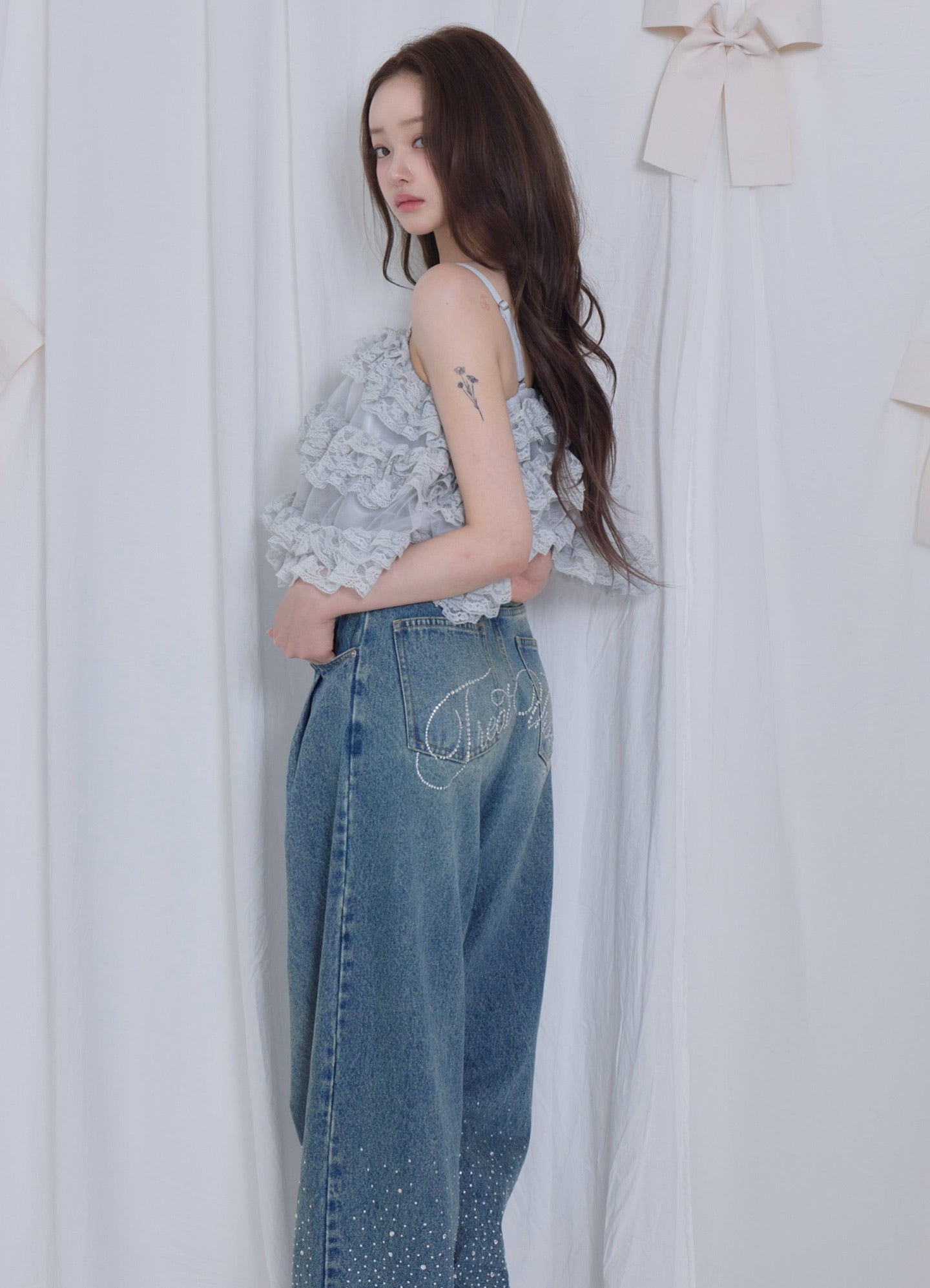 Treat Ürself Crystal bijou denim