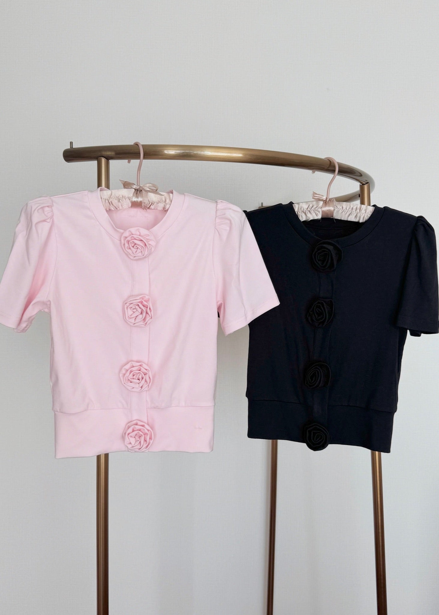 トリートユアセルフ Treat ürself Rose blouse Treat ürself トリートユアセルフ リボンタイブラウス ピンク