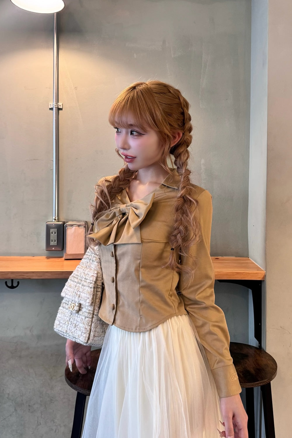 Ribbon tie blouse