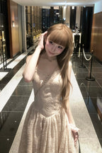 lace corset long one-piece