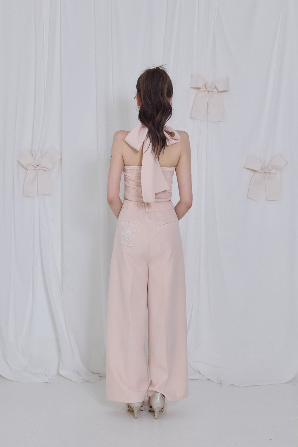 lace tag slacks wide pants