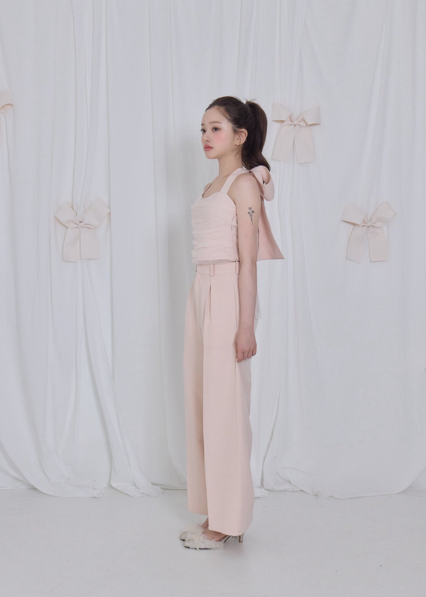 lace tag slacks wide pants