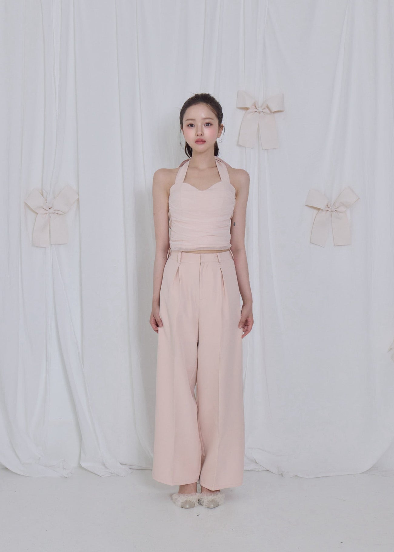 lace tag slacks wide pants